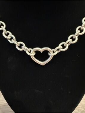 Tiffany and Co Heavy Sterling Silver Heart Link Necklace